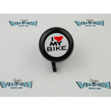 Звонок механический Spelli (SBL-610) "I love my Bike" черный