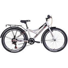 Велосипед 24 Discovery FLINT MC 13 черно-серо-красный, крылья, багажник  2022 