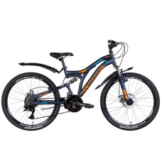 Велосипед 24 Discovery ROCKET AM2 Vbr 15 сине-оранжевый, крылья 2022 