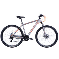 Велосипед (29) Discovery BASTION AM DD 19 серебристо-оранжевый (матовый) 2024