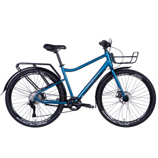 Велосипед (27.5) Dorozhnik UTILITY под касету 18,5 синий с багажником задн с корзиной с крылом Pl 2024