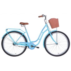 Велосипед 28 Dorozhnik OBSIDIAN 19,5 голубой с корзин 2021 