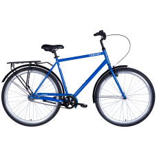 Велосипед (28) Dorozhnik COMFORT MALE Velosteel frame-22 синій з багажником задн з крылом 2024