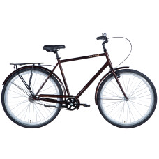 Велосипед (28) Dorozhnik COMFORT MALE Velosteel frame-22 коричневый с багажником задн с крылом 2024