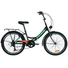  Велосипед 24 Formula SMART AM Vbr 15 чорно-зелений, тріскачка, багаж, крила, кошик 2022