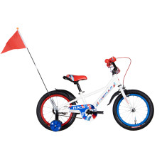 Велосипед 16 Formula RACE 8,5 белый с красным и синим с крылом Pl 2022