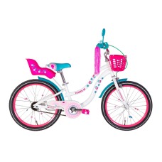 Велосипед 20 Formula FLOWER 13 розово-голубой с багажн 2021 