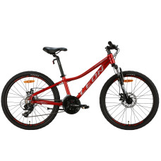 Велосипед (24) Leon JUNIOR AM DD 12 красный с серым 2024