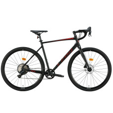 Велосипед 28 Leon GR-90 HDD M черный с красным (матовый) 2024