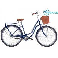  Велосипед 28 Dorozhnik OBSIDIAN 19,5 блакитний багаж, крила, кошик 2022