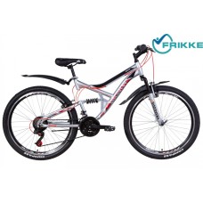  Велосипед 26 Discovery CANYON AM2 Vbr 17,5 серкбристо-чорно-червоний з крилом 2021