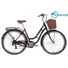 Велосипед 28 Dorozhnik CORAL трещотка 19 темно-серый с багажн с корзин 2022