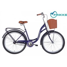  Велосипед 26 Dorozhnik AQUAMARINE 17 темно-фіолетовий багаж, крила, кошик 2022
