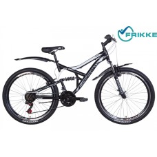Велосипед 26 Discovery CANYON AM2 Vbr 17,5 черно-бело-серый с крылом 2021 