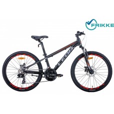 Велосипед 24 Leon JUNIOR AM DD 12 черно-оранжево-серый 2021 