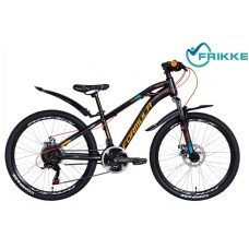  Велосипед 24 Formula DAKAR AM DD 13 чорно-оранжево-бірюзовий з крилом 2021