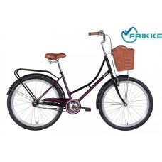 Велосипед 26 Dorozhnik JADE 17 черно-розовый багаж, крылья, корзин 2022 