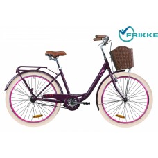 Велосипед 26 Dorozhnik LUX 17 сливовый с багажн с корзин 2021 
