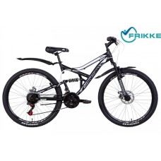 Велосипед 26 Discovery CANYON AM2 DD 17,5 черно-бело-серый с крылом 2021 