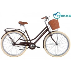  Велосипед 28 Dorozhnik COMFORT FEMALE Velosteel 19,5 блакитний багаж, крила, кошик 2022