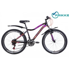 Велосипед 26 Discovery KELLY AM Vbr 16 черно-оранжево-фиолетовый с крылом 2021 