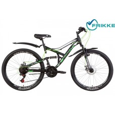 Велосипед 26 Discovery CANYON AM2 DD 17,5 черно-зелено-белый с крылом 2021 